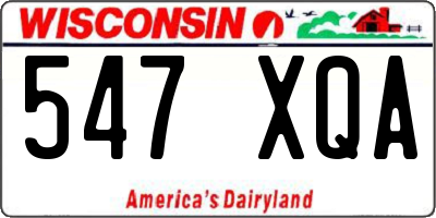 WI license plate 547XQA