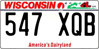 WI license plate 547XQB