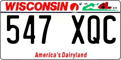WI license plate 547XQC