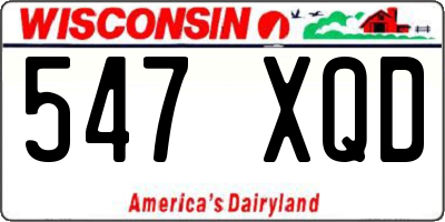 WI license plate 547XQD