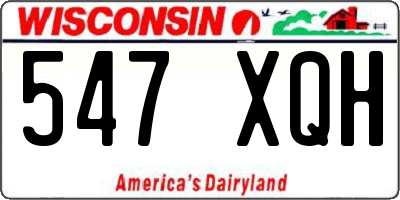 WI license plate 547XQH