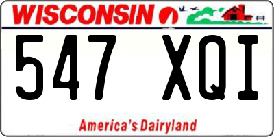 WI license plate 547XQI