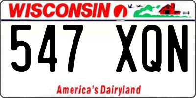 WI license plate 547XQN