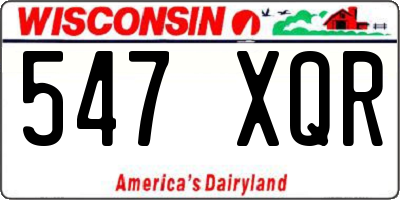 WI license plate 547XQR