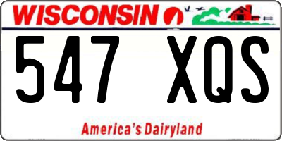 WI license plate 547XQS