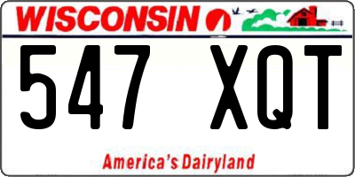 WI license plate 547XQT