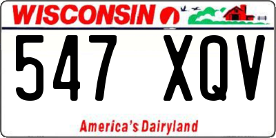 WI license plate 547XQV