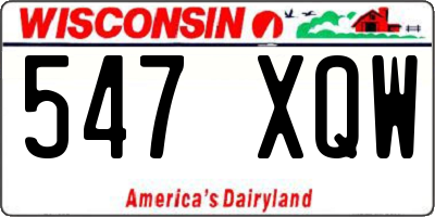 WI license plate 547XQW