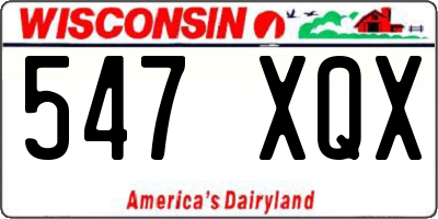 WI license plate 547XQX