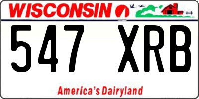 WI license plate 547XRB
