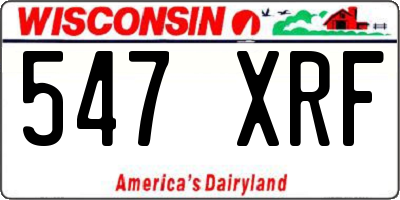 WI license plate 547XRF
