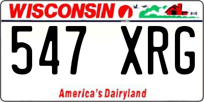 WI license plate 547XRG