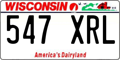 WI license plate 547XRL