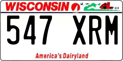 WI license plate 547XRM
