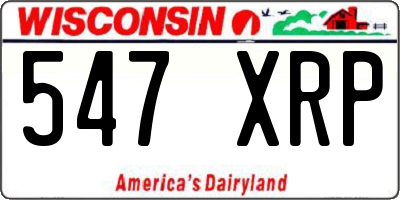 WI license plate 547XRP