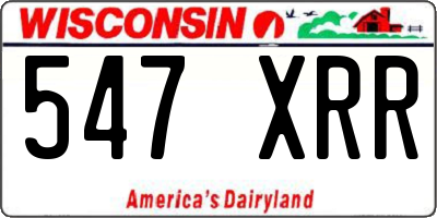 WI license plate 547XRR
