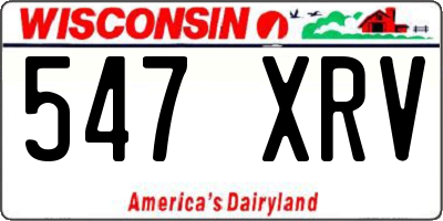WI license plate 547XRV