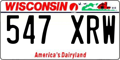 WI license plate 547XRW
