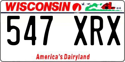 WI license plate 547XRX