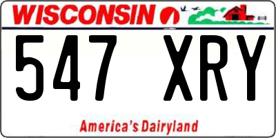 WI license plate 547XRY