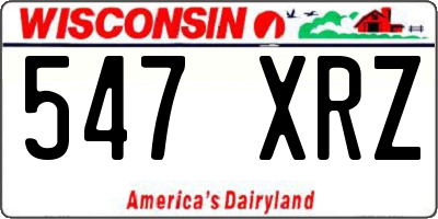 WI license plate 547XRZ