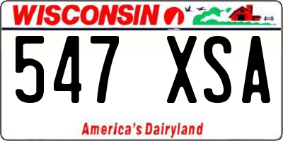 WI license plate 547XSA