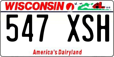 WI license plate 547XSH