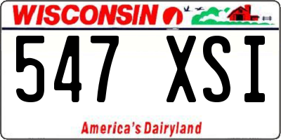 WI license plate 547XSI