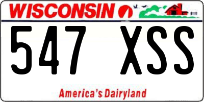 WI license plate 547XSS