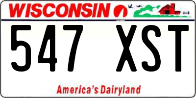 WI license plate 547XST