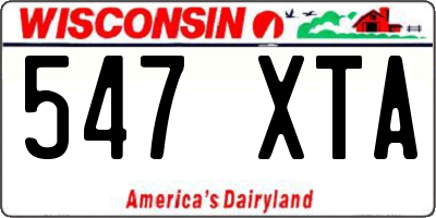 WI license plate 547XTA