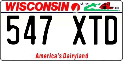 WI license plate 547XTD