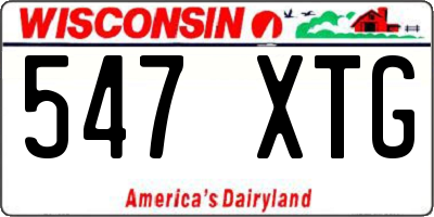 WI license plate 547XTG