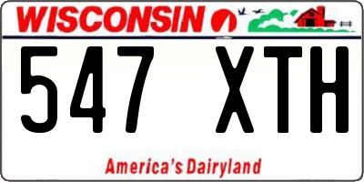 WI license plate 547XTH