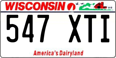 WI license plate 547XTI