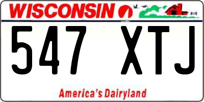 WI license plate 547XTJ