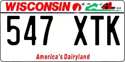 WI license plate 547XTK