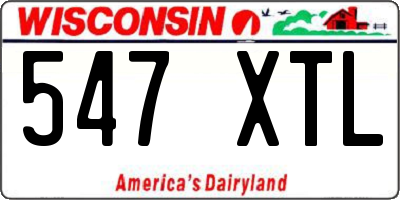 WI license plate 547XTL