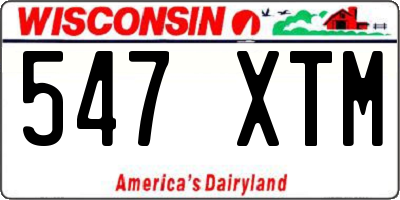 WI license plate 547XTM