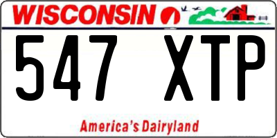 WI license plate 547XTP