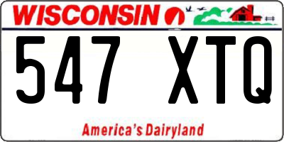 WI license plate 547XTQ