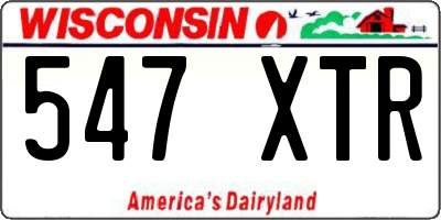 WI license plate 547XTR