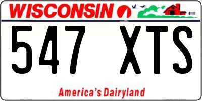 WI license plate 547XTS
