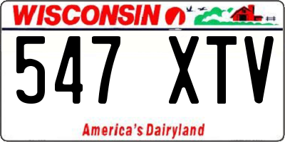 WI license plate 547XTV