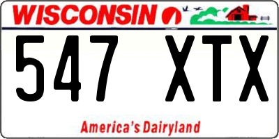 WI license plate 547XTX
