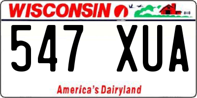 WI license plate 547XUA