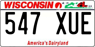 WI license plate 547XUE