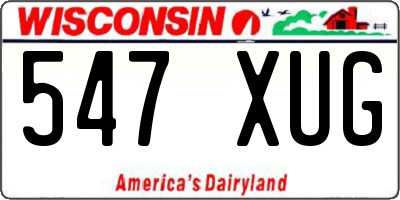 WI license plate 547XUG