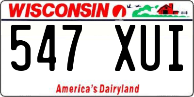 WI license plate 547XUI