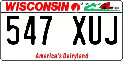 WI license plate 547XUJ